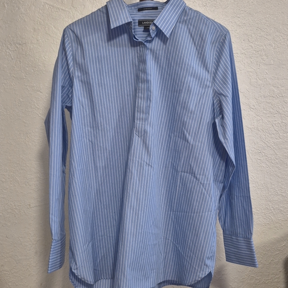 Land’s End Dusty Blue Collar Popover